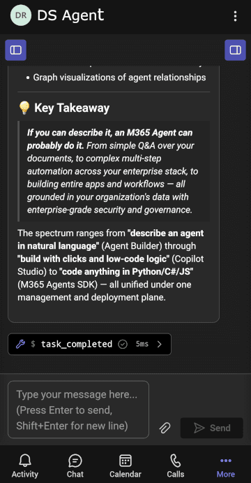 Your branded Company Assistant in the Microsoft Teams mobile app